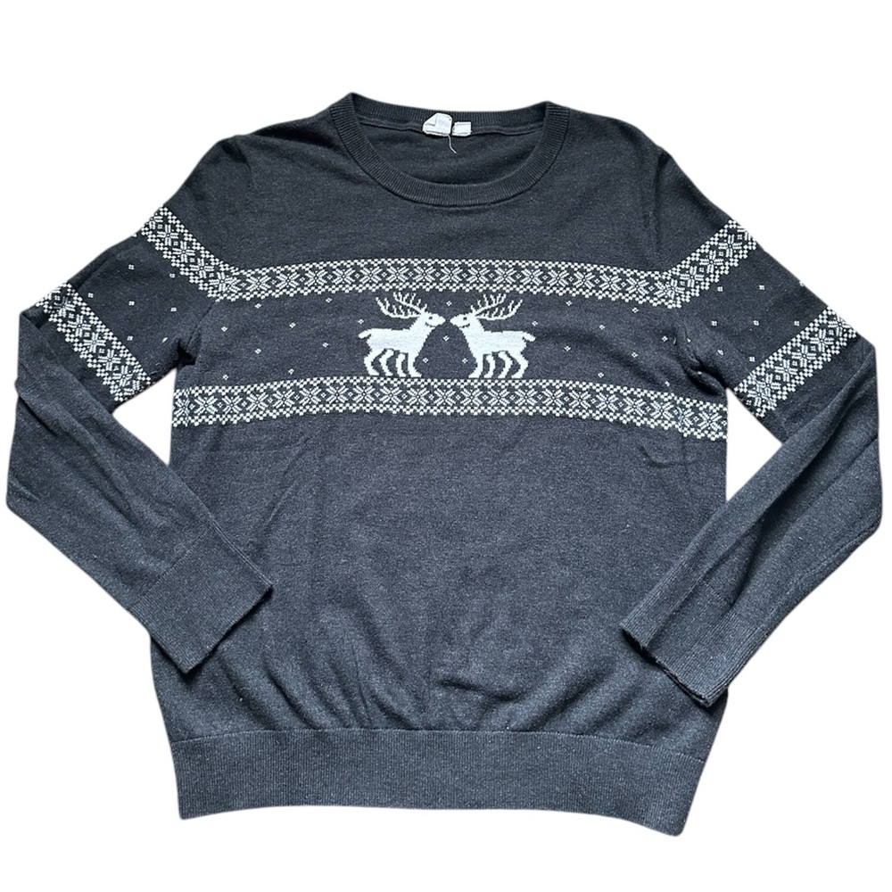 Gap Reindeer Pattern Sweater 🩶🤍